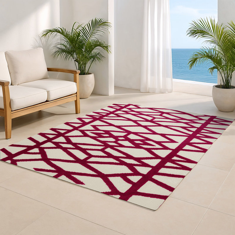 Tapis intérieur et extérieur beige Trellis, Rectangulaire 8 pi x 10 pi
