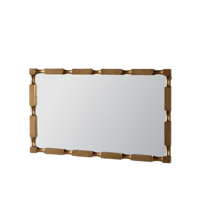 Miroir mural rétro en bois sculpté rond avec cadre colonne décorative rétro