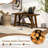 2 PCS Dining Bench Farmhouse Shoe Bench Entryway Seat with Rubber Wood Frame