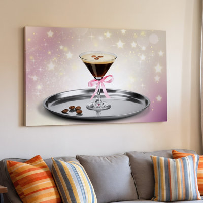 Canvas Create A Visually Appealing Illustration Of An Espresso Martini In Wall Art A Classic Cocktail Glass Showcasing Rich Dark Brown Canvas Wall Art