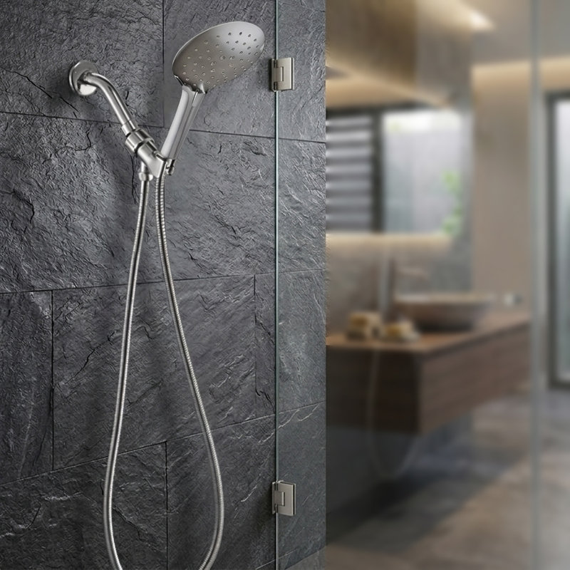 TJAHS1301  3-Spray Patterns 5 in. High Pressure Wall Mount Handheld Shower Head in Hose Chrome