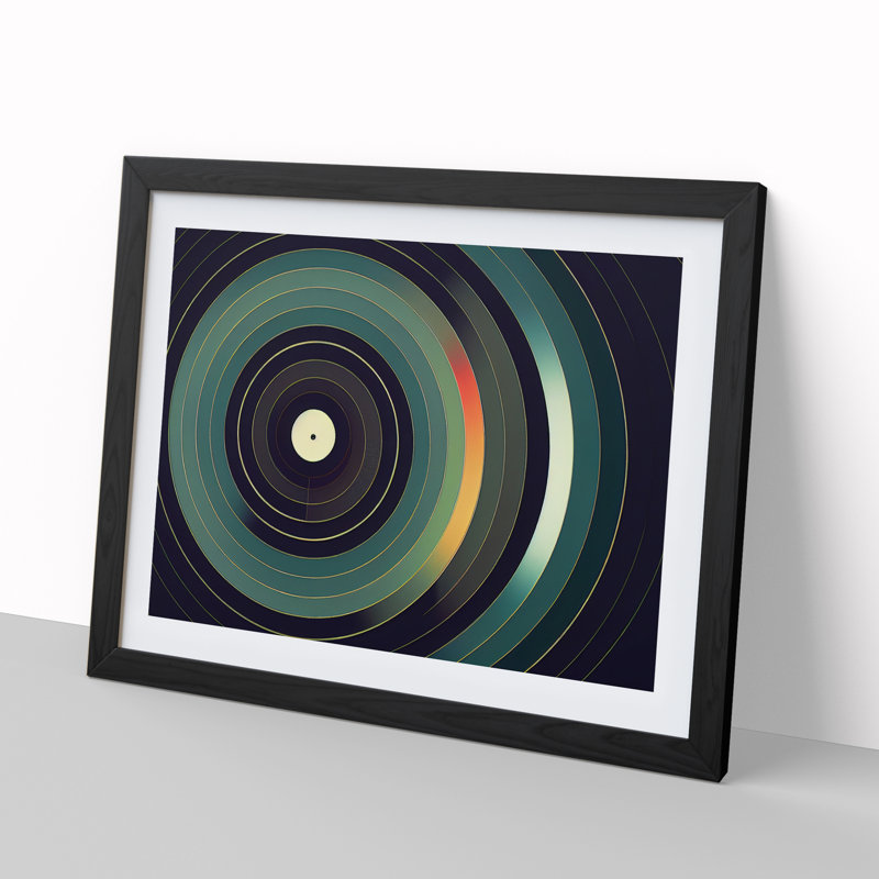 Dynamic Vinyl Record - Single Picture Frame Print, Black, 25cm H x 34cm W x 2cm D