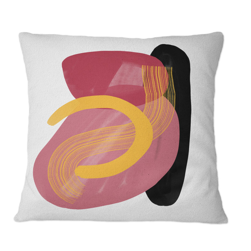 Colorful Minimal Shapes I - Coussin décoratif à imprimé moderne, 16 po x 16 po