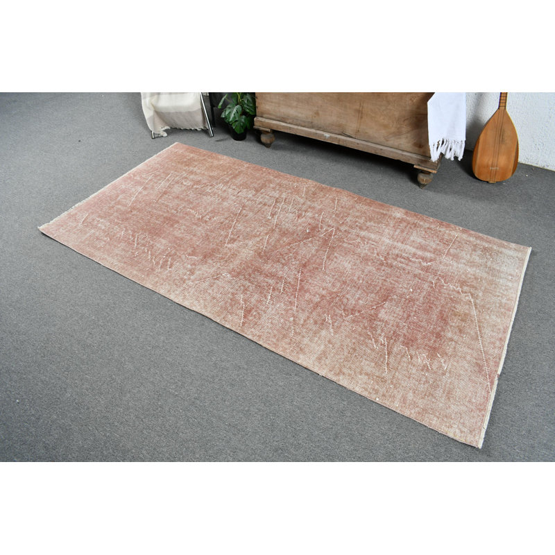 Tapis turc rétro fait à la main, parfait pour décorer votre maison ou votre salon en blanc / orange