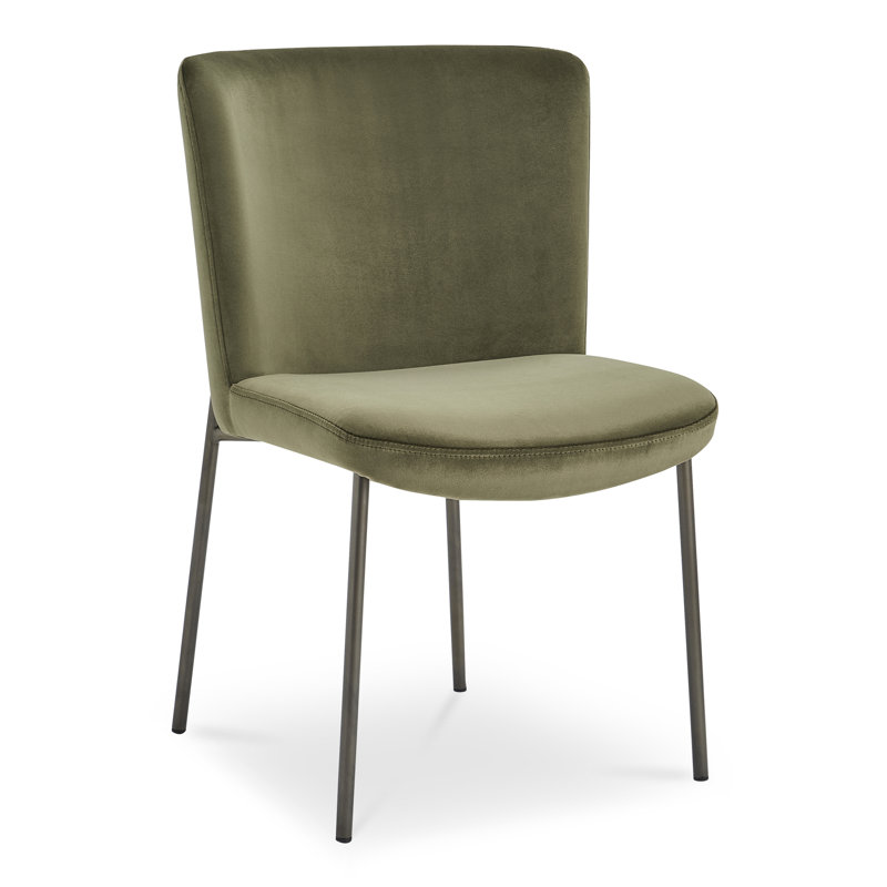 Early Upholstered Dining Chair, Green Velvet