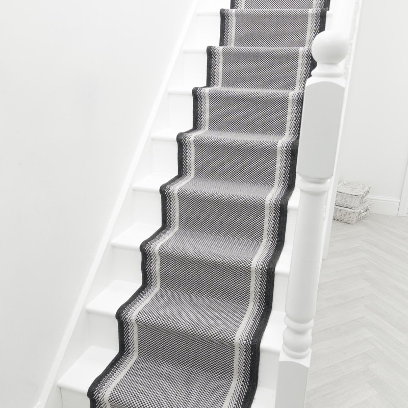 Stair Runner Chequered Flatweave Area Rug, Runner 60 x 720 cm