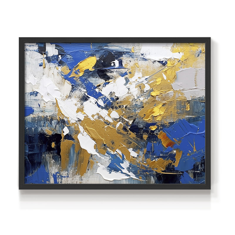 Abstrait, série CL, reproduction encadrée, H 11 po x l 14 po, Noir, noir, noir, noir
