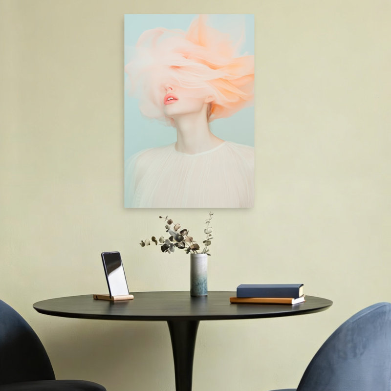 Peach Dream Delicate Dreamy Elegant Portrait Wall Art Print 1 Piece Wrapped Canvas Wall Art, 60.96cm H x 40.64cm W