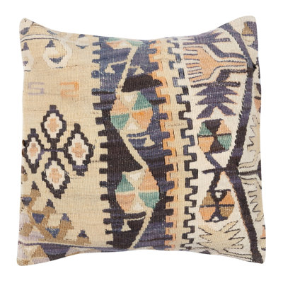 Housse de coussin kilim turque 15 po x 16 po Coussin décoratif rétro. Coussin Rustic