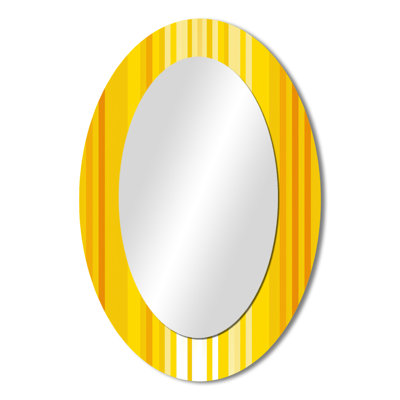 Sunshine Philosophy of Life Minimal Yellow - Yellow Modern Oval Wall Mirror
