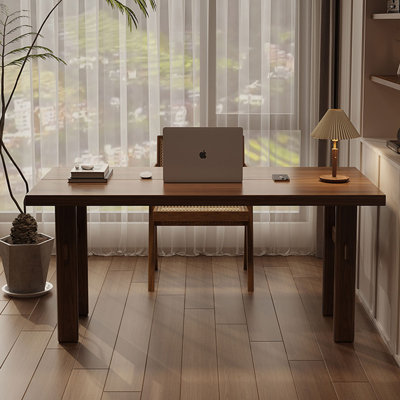 Light-walnut Rectangular Solid Wood Desk