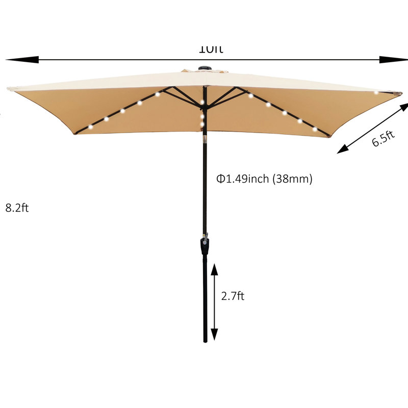 Parasol de jardin 10X6.5Ft