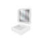 Ensemble de lavabo de salle de bain mural rectangulaire en miroir à surface solide Pyramid-81884812