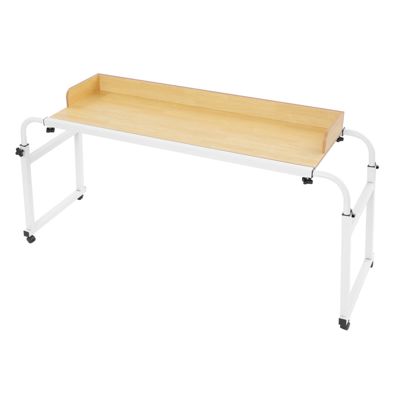 47.24" Mobile Overbed Table Height Length Adjustable Bed Desk With Wheels