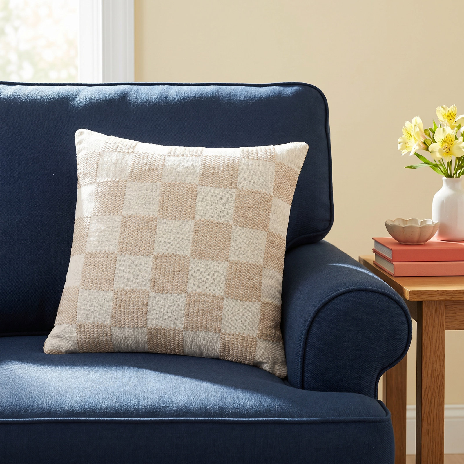 22" x 22" Pillow Cover, Beige, Pillow Cover Only - No Insert