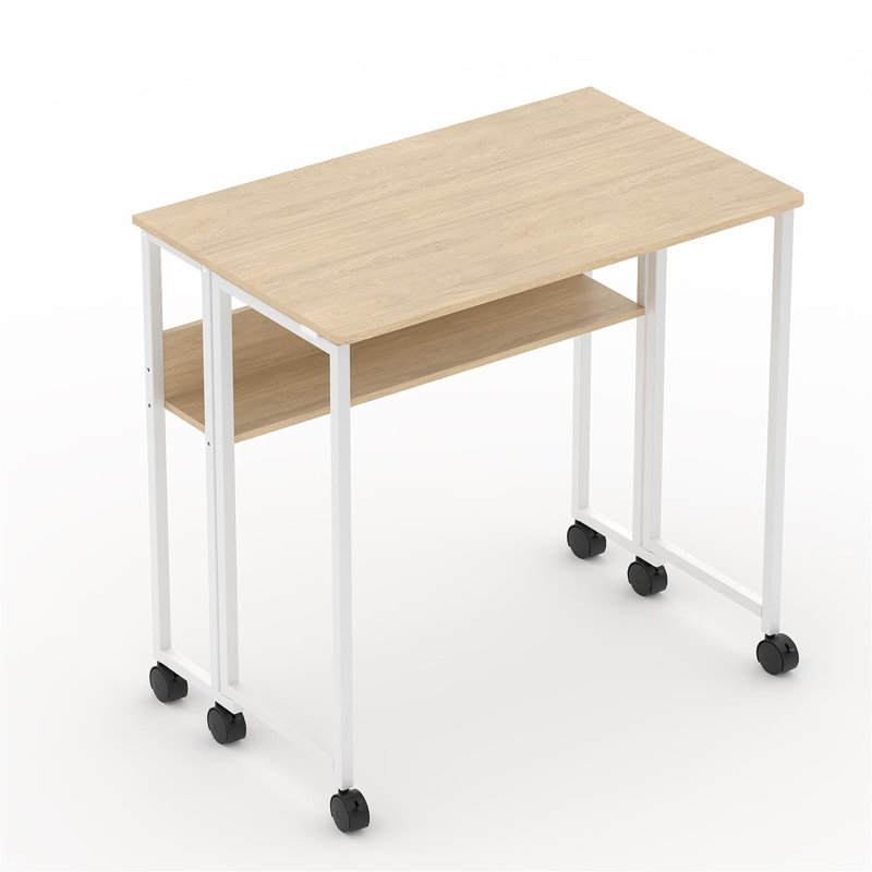 Metal Base Computer Desk, Brown