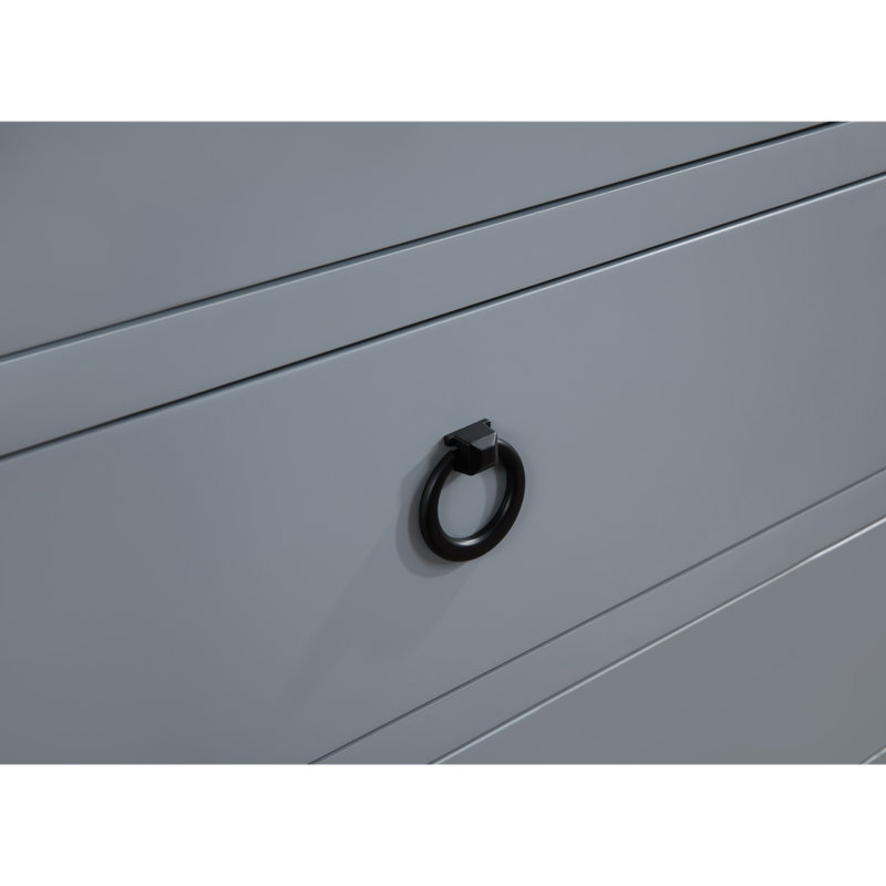 60" Solid Wood Sink Vanity With 1" Artificial Stone Top, Black, Cadet