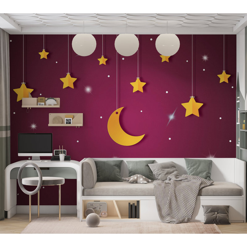 Adhésif mural pelez et collez pour enfants - Violet ciel nocturne, L 57 po x L 41 po