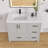 Larique 42'' Freestanding Single Sink Bathroom Vanity Wooden Light Grey Vanity Cabinet with Solid Surface Top