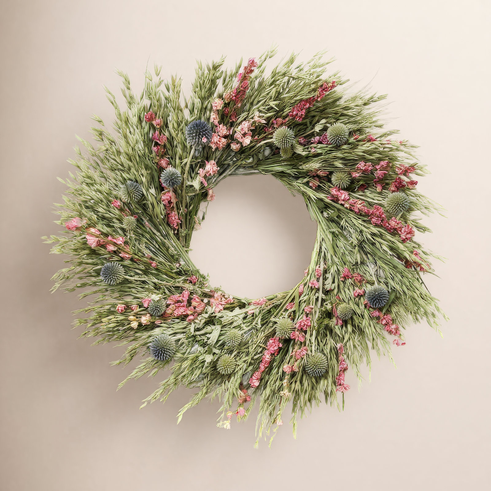 Great Meadows Handcrafted Dried Mixed Assortment Wreath, 22" H x 22" W x 5" D