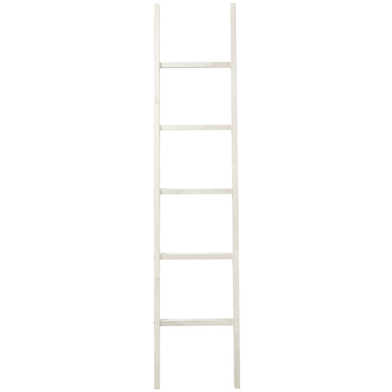 Échelle de couverture en bois 6,4 pi,  Blanc vieilli