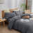 BESTOUCH Duvet Cover Set 100% Washed Cotton Linen Feel Lightweight-114986053-114986044