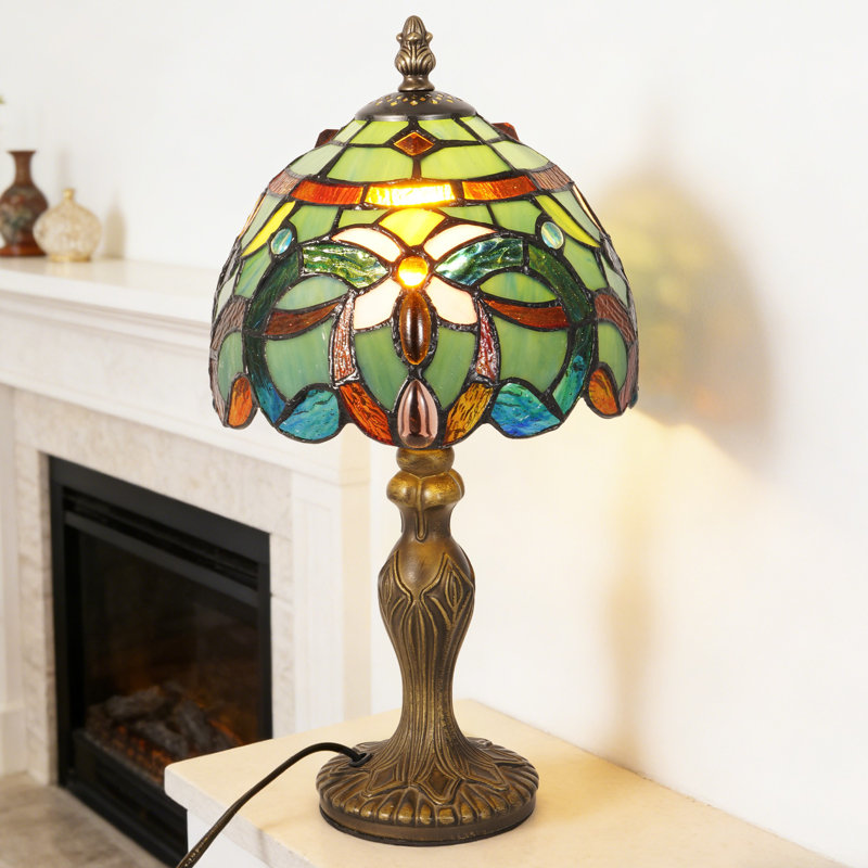 15" Tiffany Style Baroque Stained Glass Table Lamp (Bulb Include)