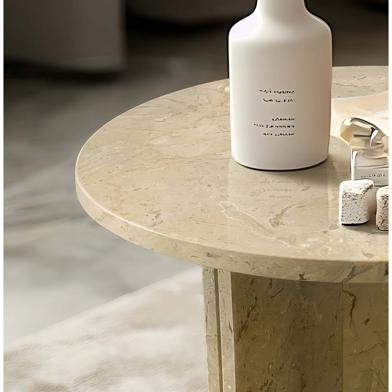 Exquisite Natural Marble Coffee Table Set, Blending Style and Functionality for a Sophisticated Living Space.