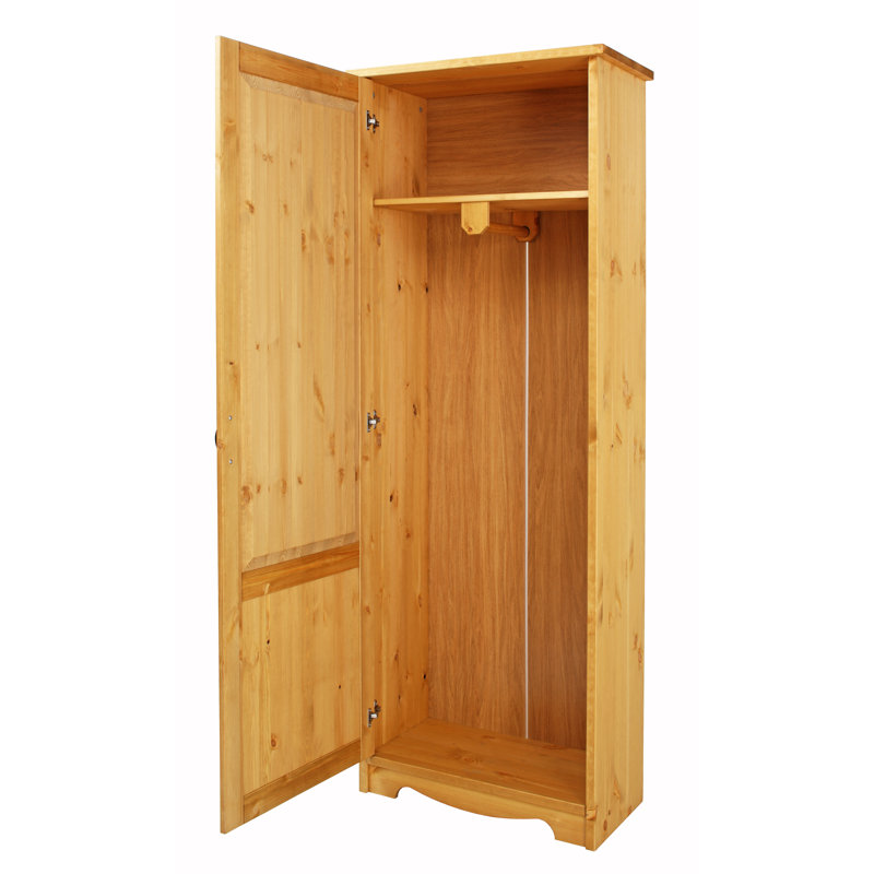 Ferrell 1 Door Solid Wood Wardrobe, Oiled