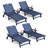 Outdoor Lounge Chair Set of 4 with 5-Position Adjustable, Pool Lounge Chair with Portable Wheels, Cup Holder, HDPE Tanning Chair for Outside, Poolside, Patio-1615306785-1615306796
