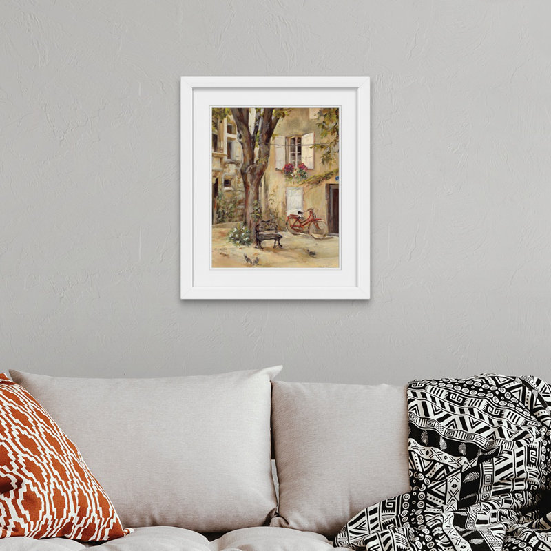 Provence Village I, reproduction d'art, H 28 po x l 24 po x p 1 po, Cadre blanc