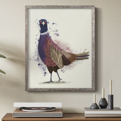 Pheasant Splash 6 Framed Print - Solid Wood