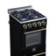 Cuisinière à gaz 20 pouces en noir Lamazze, 4 brûleurs scellés, 21 200 BTU, 2,05 cu. Four-114739578