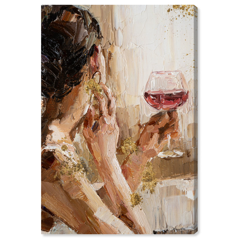 «Pondering Gilded», peinture sur toile, H 24 po x l 16 po, Toile tendue, Pas de tapis