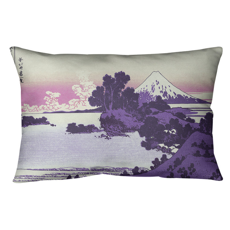 Coussin lombaire Shichiri Beach dans la province de Sagami, Mauve / Rose, Sergé de coton