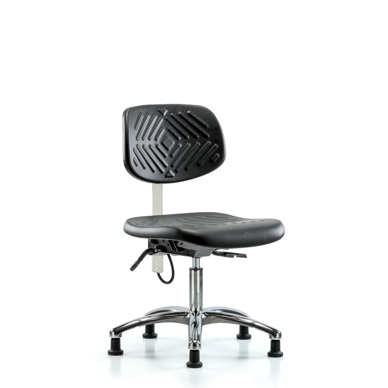Chaise de travail ergonomique Blanca, Noir, Patins, Inclus