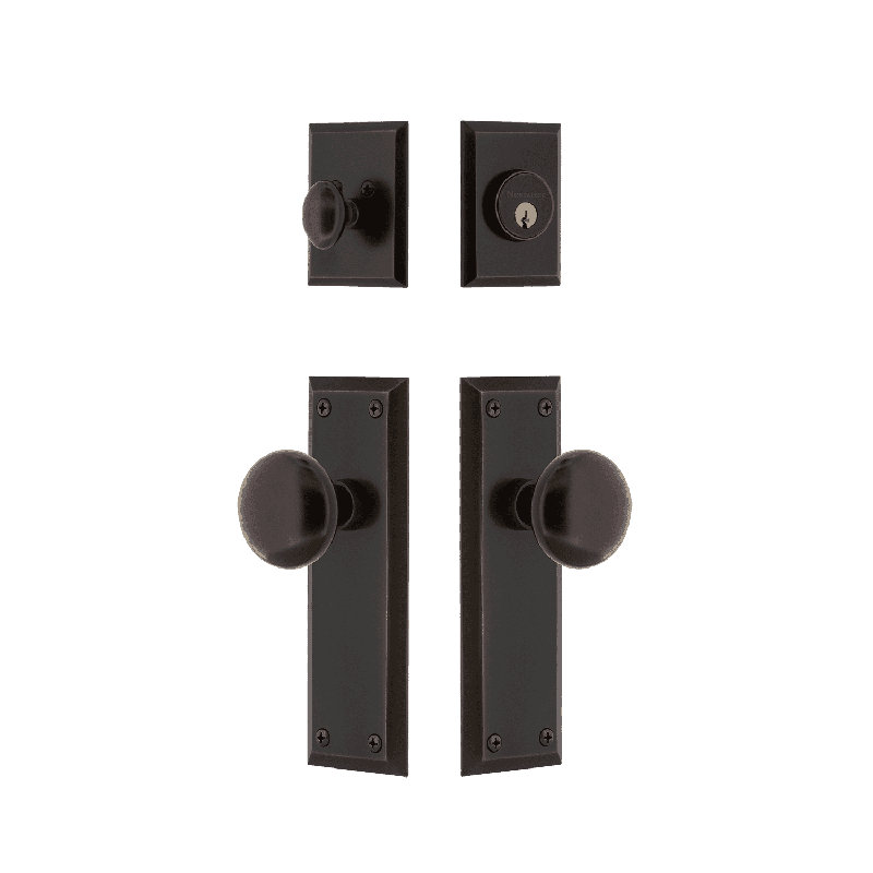 Nostalgic Warehouse New York Entry Set with New York Knob, Timeless Bronze, 2.375