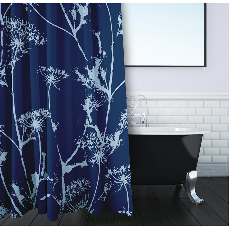 Rideau de douche Windy Blossom, Bleu marine