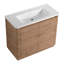 Meuble-lavabo autoportant de 40 po avec lavabo en céramique blanc, 2 portes à fermeture en douceur, base en contreplaqué, aspect contemporain, surface lisse, charnières à tablettes réglables, 45 poignées à bord incliné, contreplaqué,