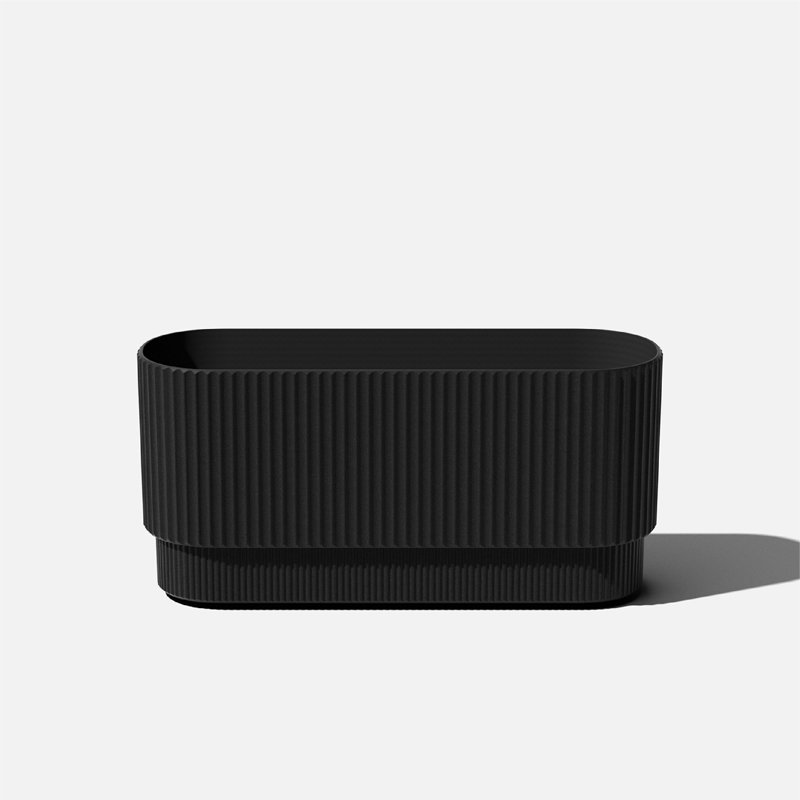 Demi Long Planter, Black, 2