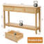 Table d'appoint en bois naturel avec tiroirs en rotin tissé à trois tiroirs, support de table de 110 livres, 130 x 30 x 81 cm, idéal pour les couloirs et les salons