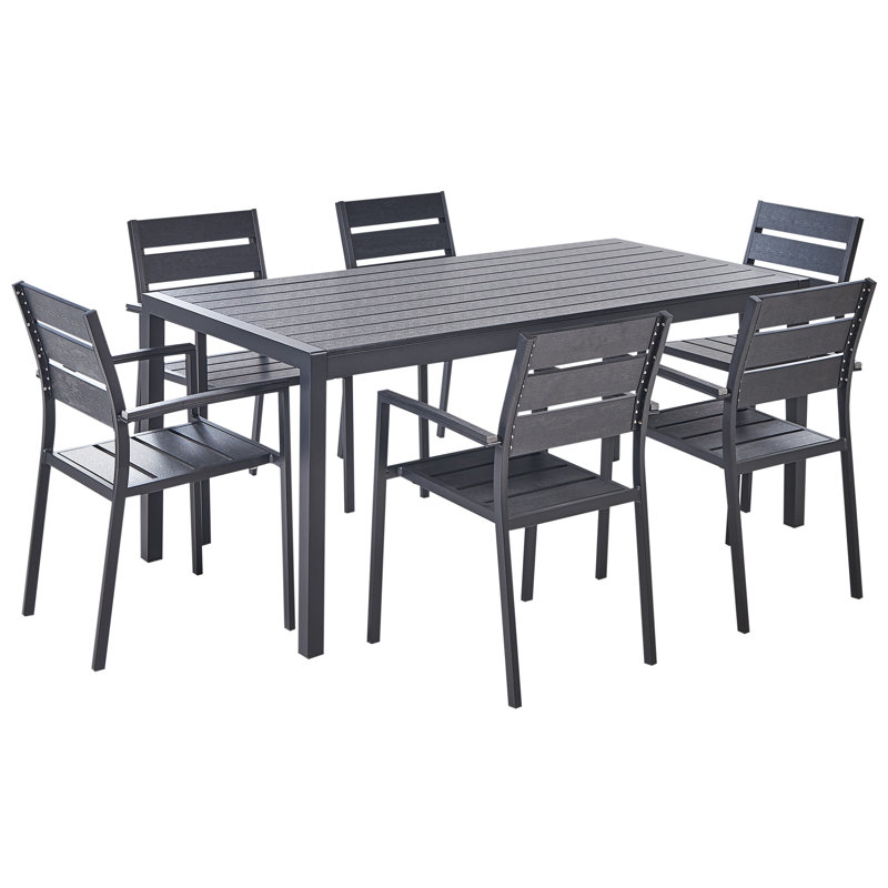 Ellinor 6 - Person Patio Dining Set with Rectangular Table