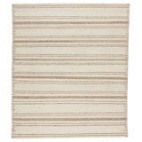 Wool Striped Area Rug in Cream/Beige