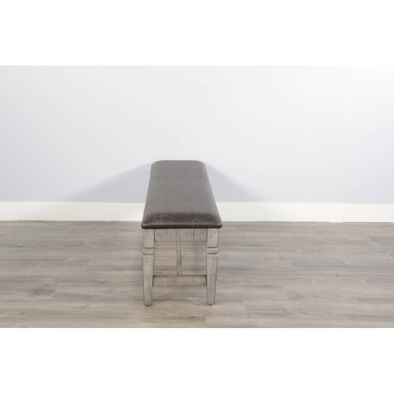 Banc en simili cuir Meriwether, Gris alpin