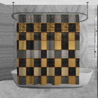 Rideau de douche à carreaux Lookado