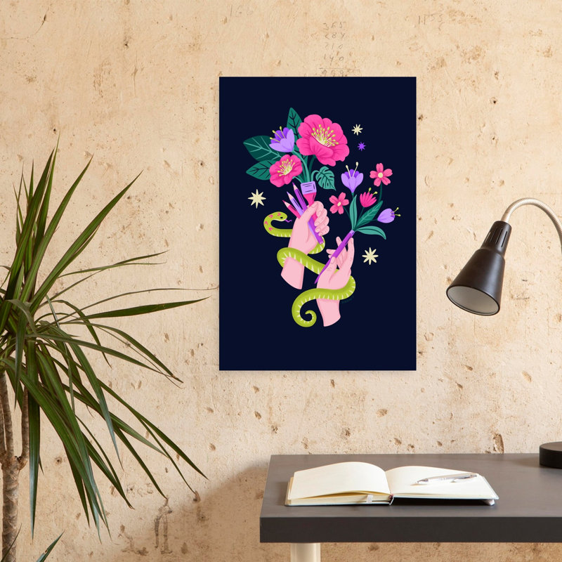 Art mural floral artistique, H 24 po x l 16 po