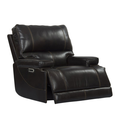 Fauteuil inclinable électrique en cuir fleur 41 po Adlan avec repose-tête réglable Adlan