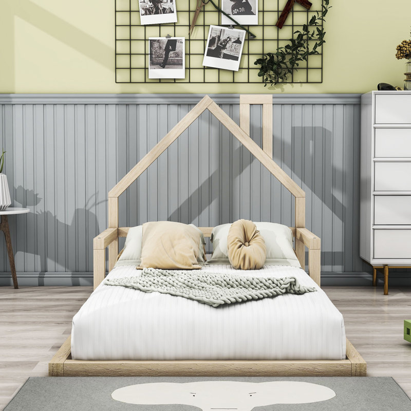 Lage Twin Platforms Bed with Slats, Natural
