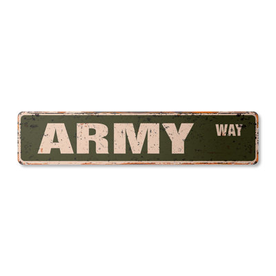 Army Street Sign Aluminum 4" X 18"