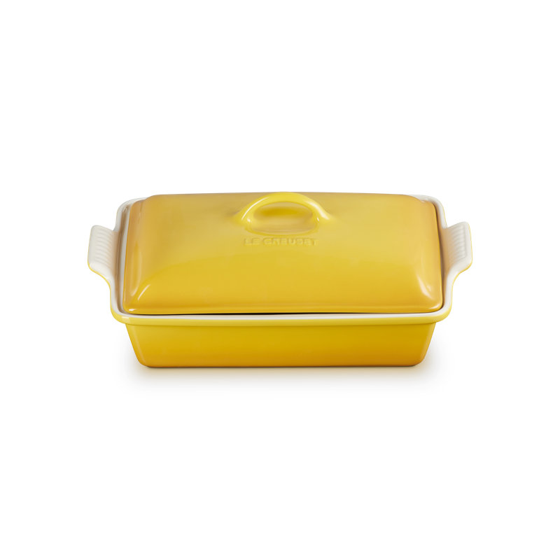 Le Creuset Stoneware Heritage Rectangular Covered Casserole, 4 Qt. - Nectar